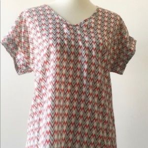 NWT Francesca's Tini Lili Coral Teal Blouse